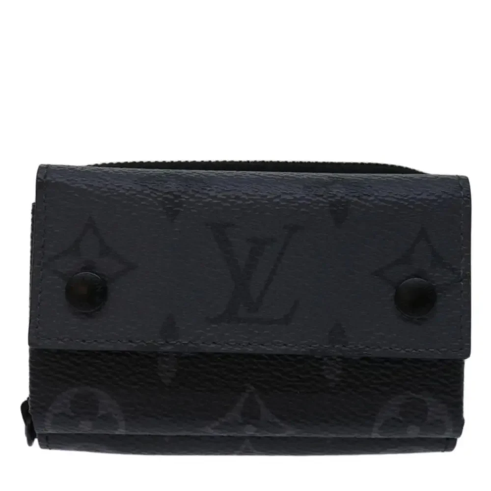 Louis Vuitton Monogram Eclipse Discovery Compact Wallet Black
